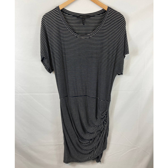 BCBGMaxazria striped gathered bottom dress M - Picture 1 of 5